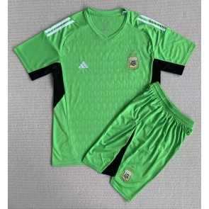 Argentina Målmand Hjemmebanesæt Børn VM 2022 Kort ærmer (+ korte bukser)